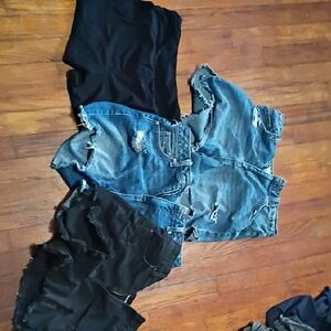 No Boundaries Black and Blue Jean Shorts